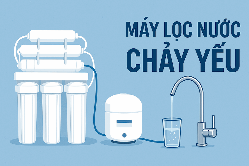 máy lọc nước chảy yếu